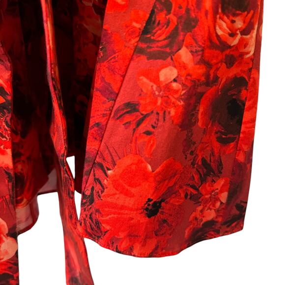 Alice + Olivia Janis Godet Mini Dress Red Floral Size 8 / Medium NWT - Picture 7 of 11